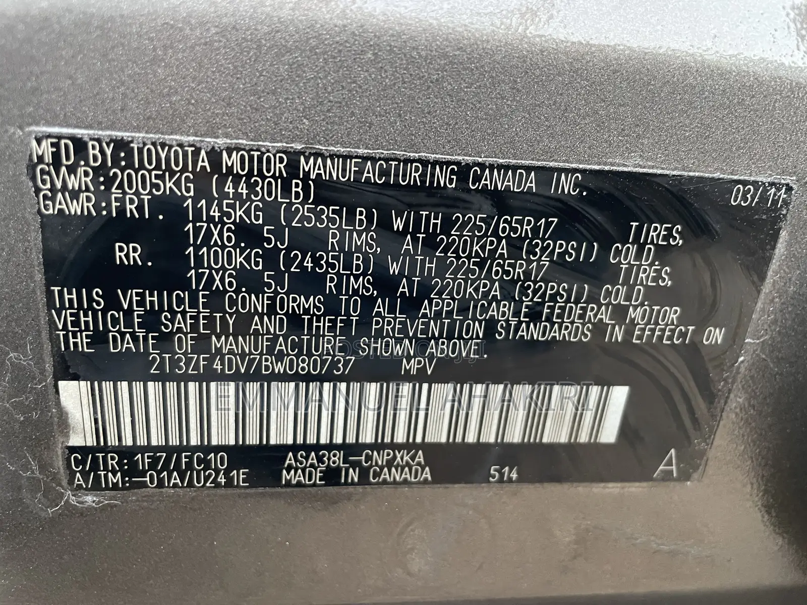 Toyota RAV4 2010 Gray