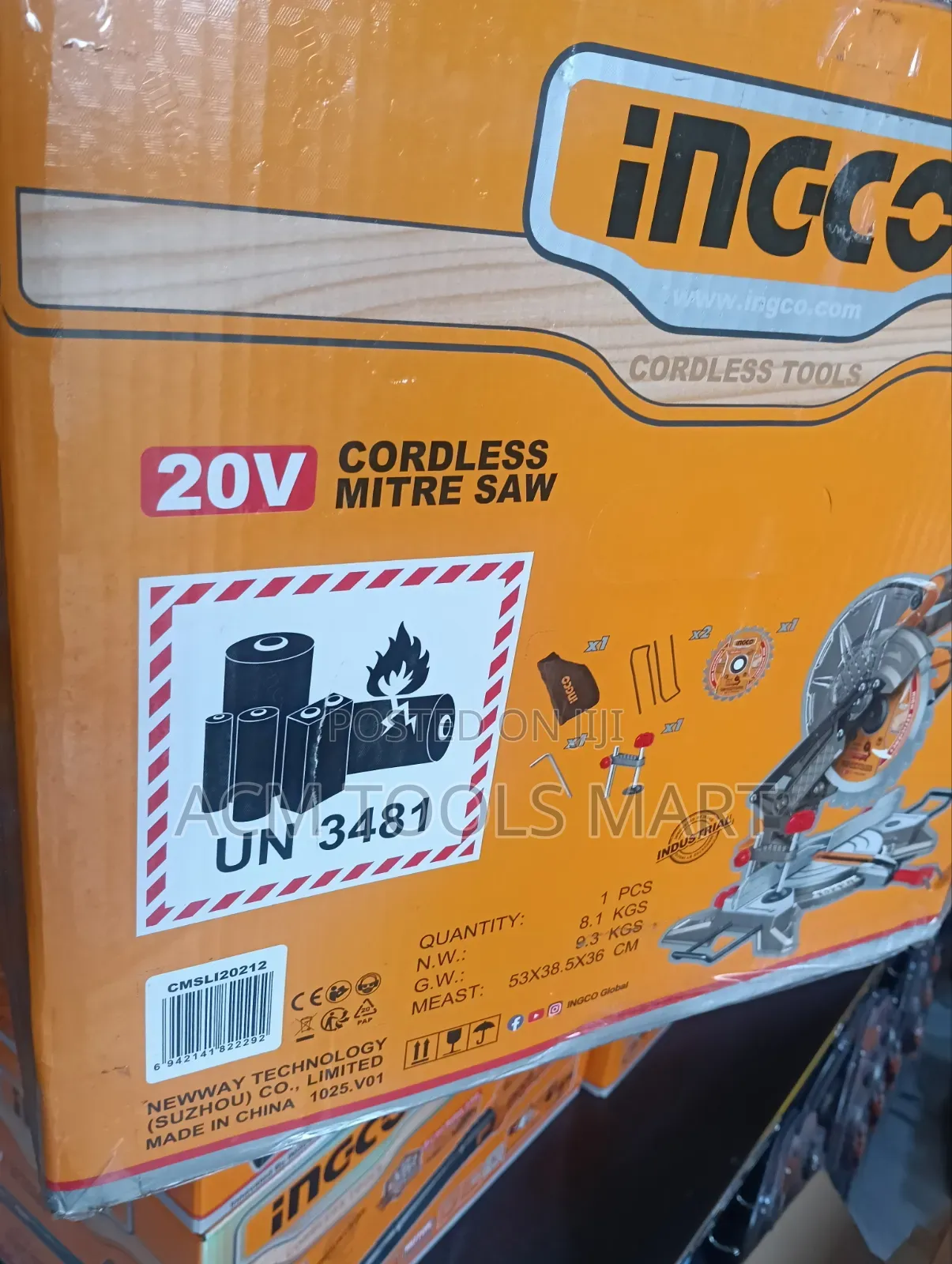 INGCO 20V Cordless Mitre Saw 8-1/4" (210mm) – CMSLI20212