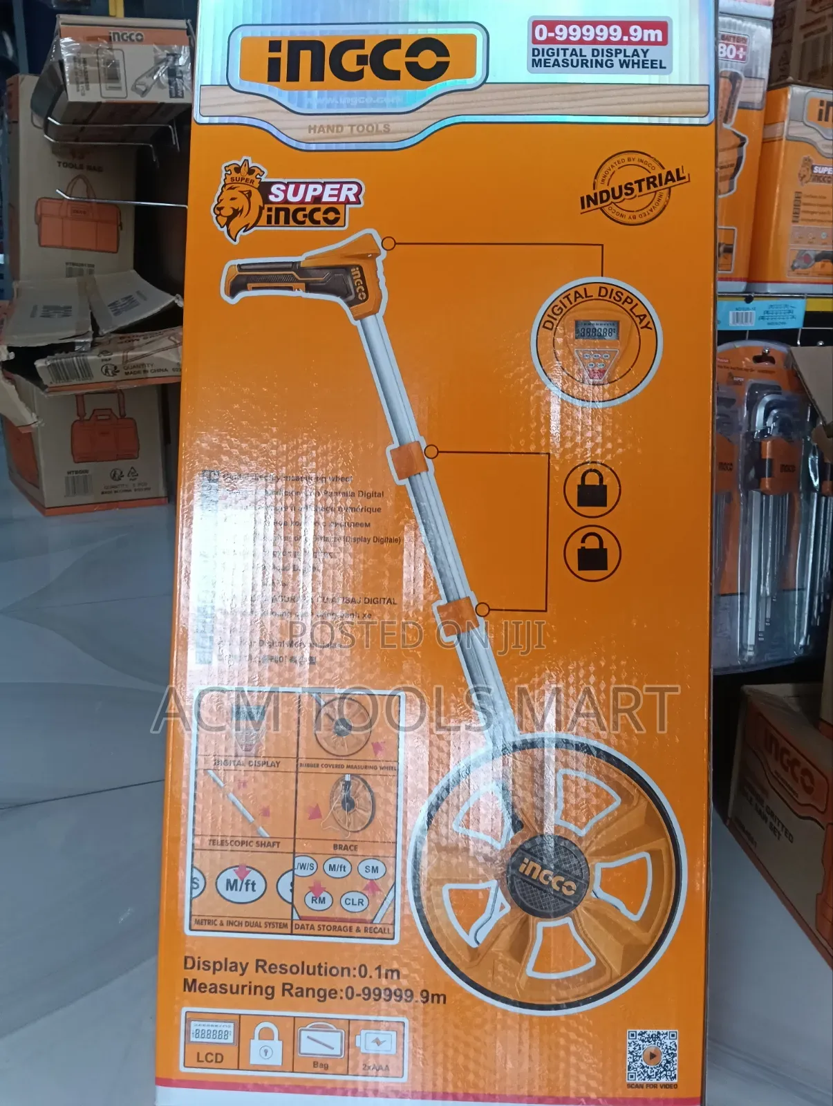 INGCO Digital Display Measuring Wheel – HDMW23 (0–99,999.9m)