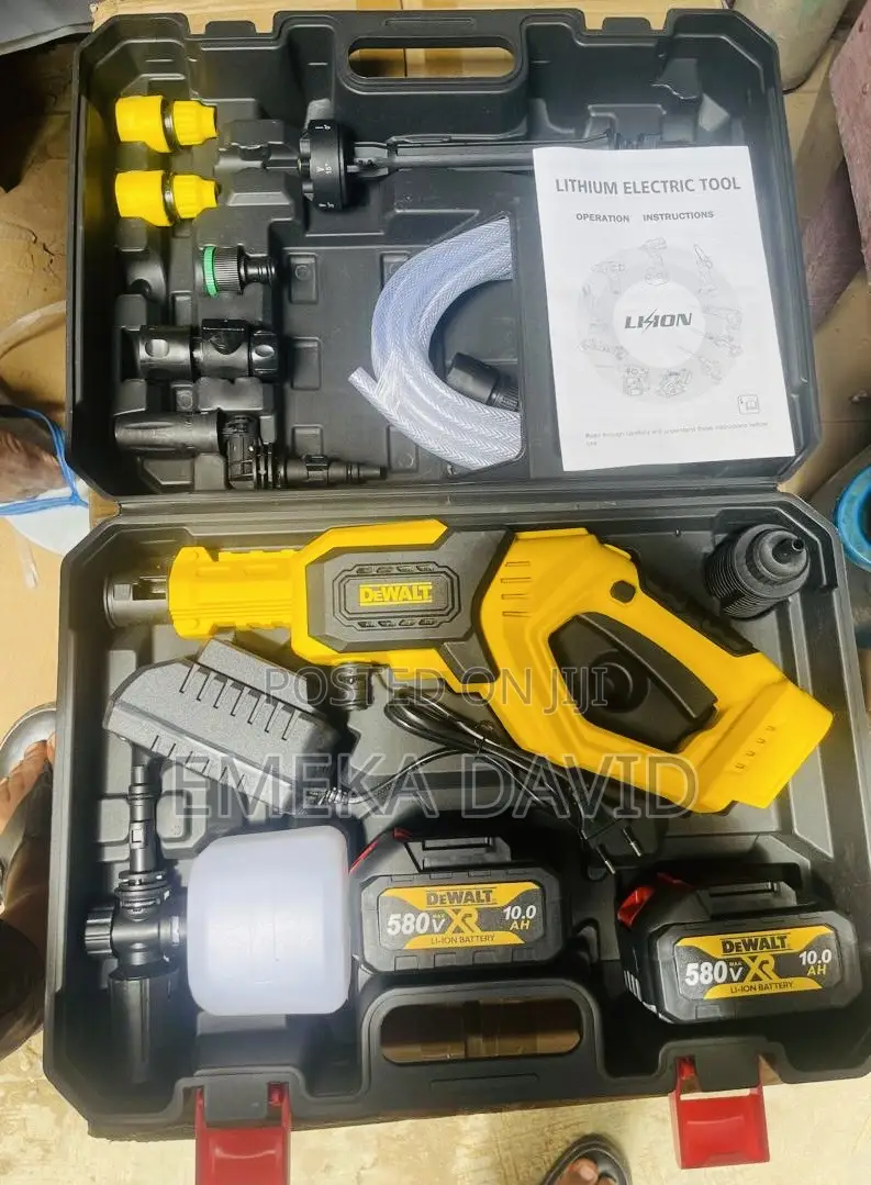 Generic Cordless High-Pressure Car Washer With Power Indicator.