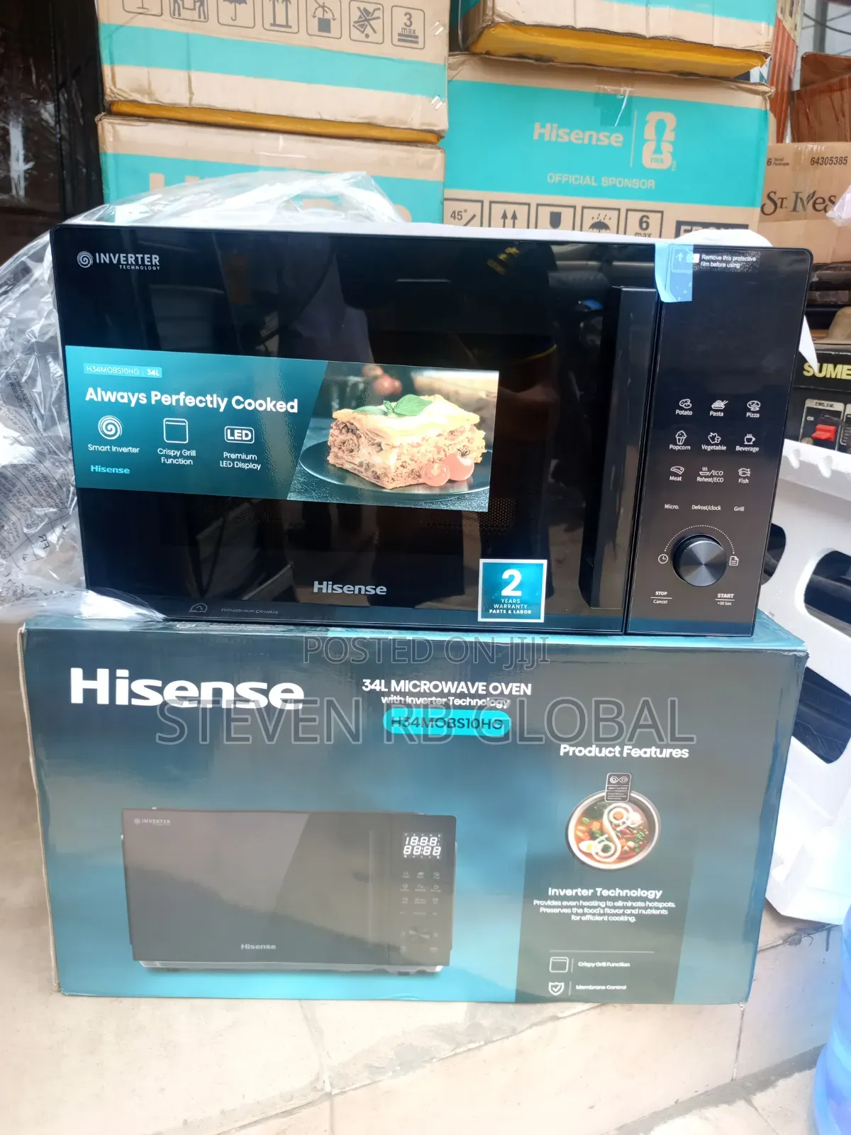 Hisense 34L Inverter Microwave Oven With Grill | H34MOBS10HG