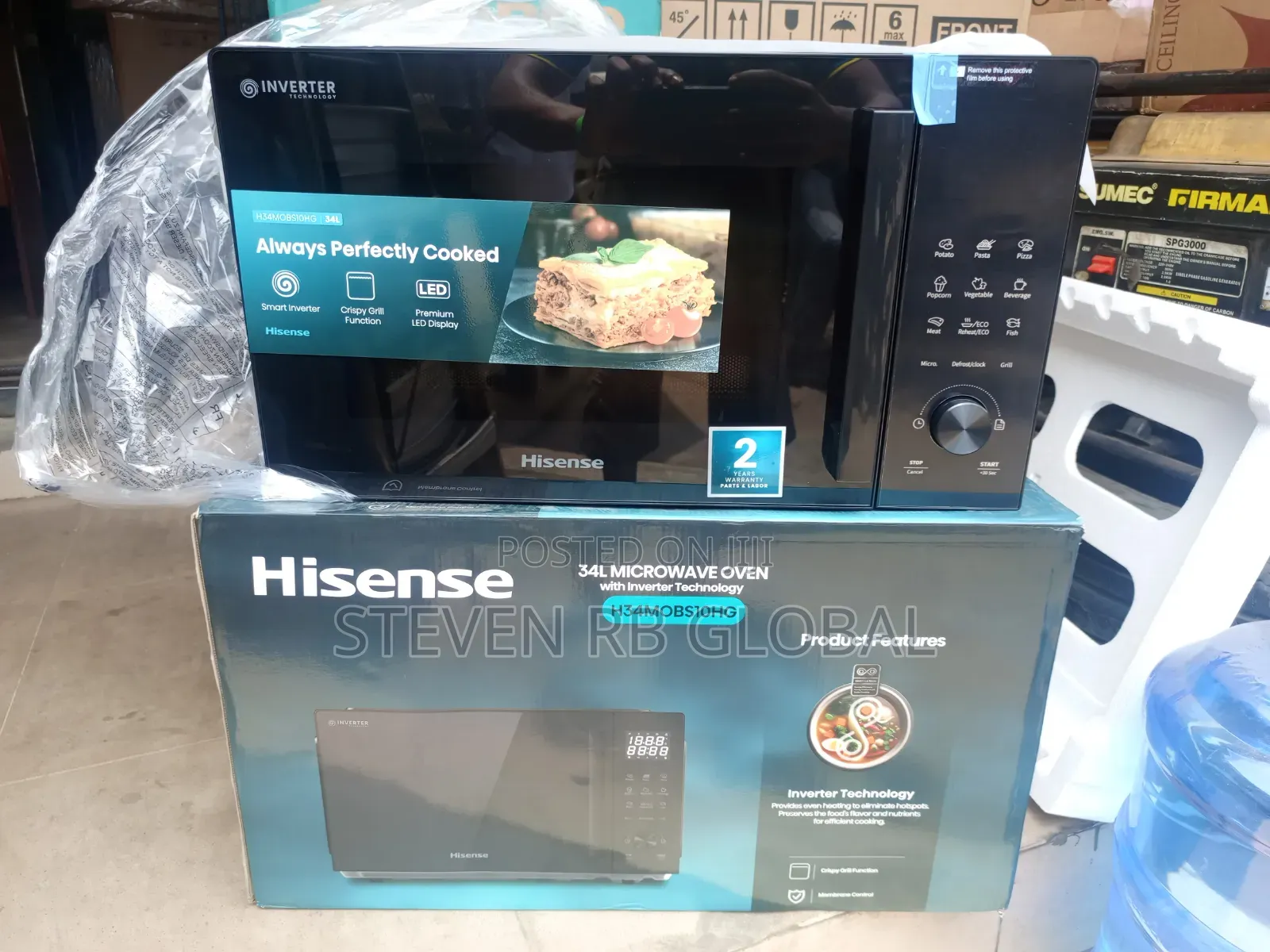 Hisense 34L Inverter Microwave Oven With Grill | H34MOBS10HG