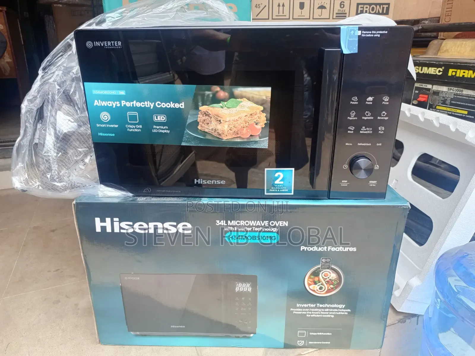 Hisense 34L Inverter Microwave Oven With Grill | H34MOBS10HG