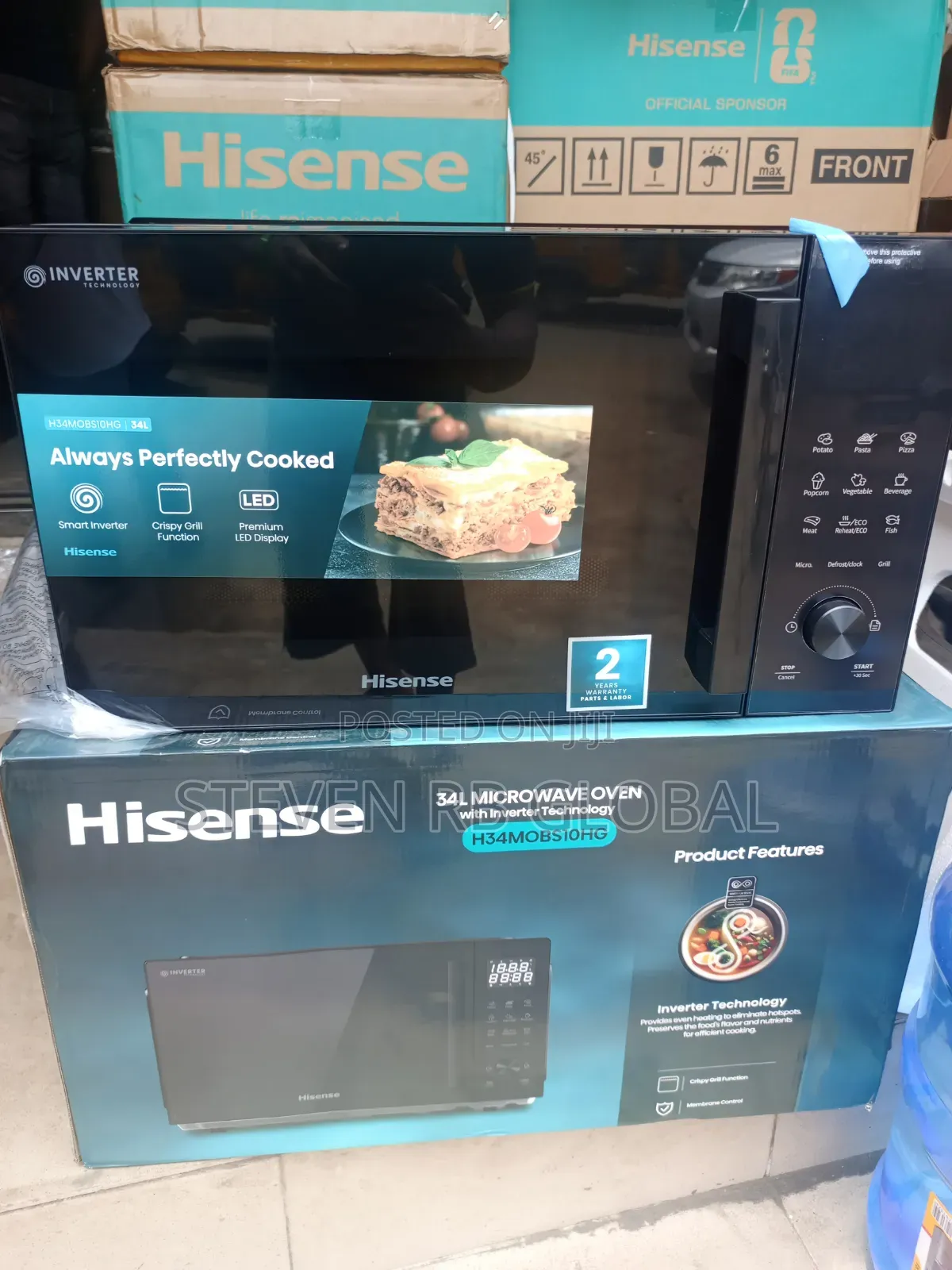 Hisense 34L Inverter Microwave Oven With Grill | H34MOBS10HG