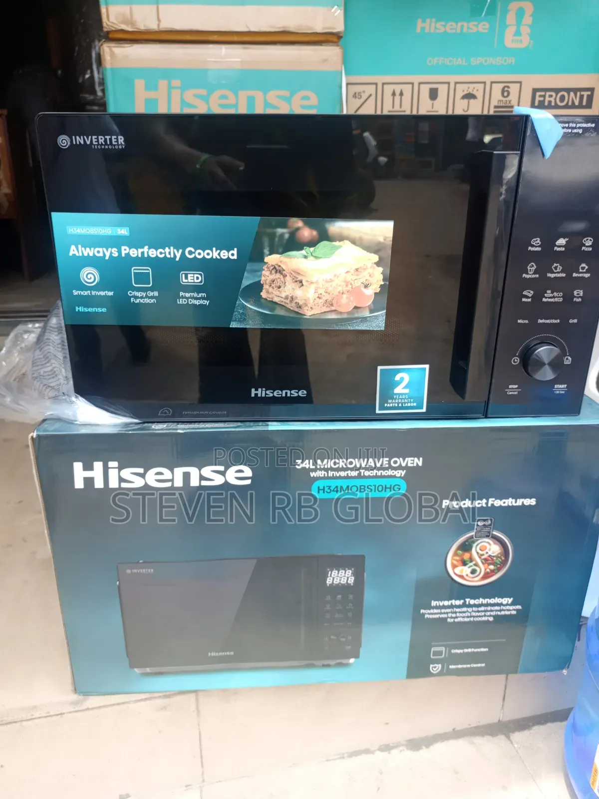 Hisense 34L Inverter Microwave Oven With Grill | H34MOBS10HG