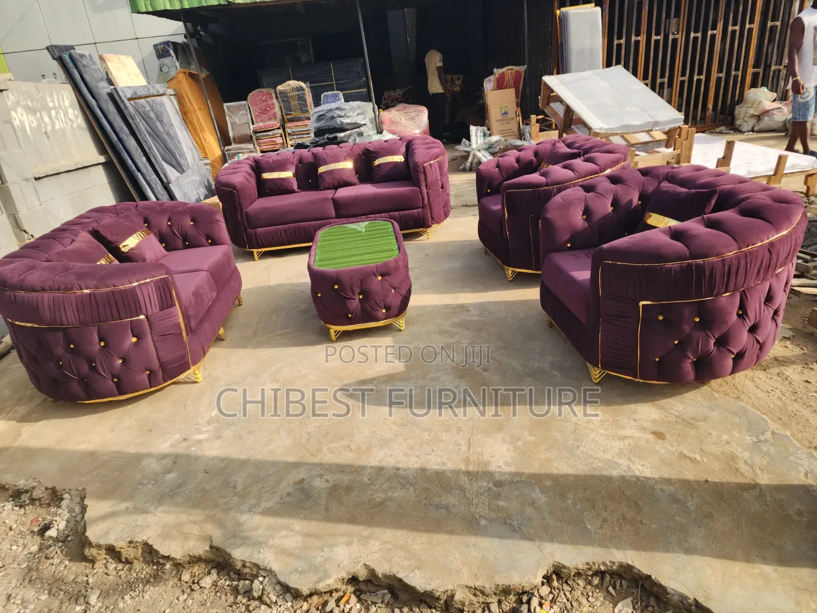 Set of 7 Seaters Upholstery Padded Chairs.