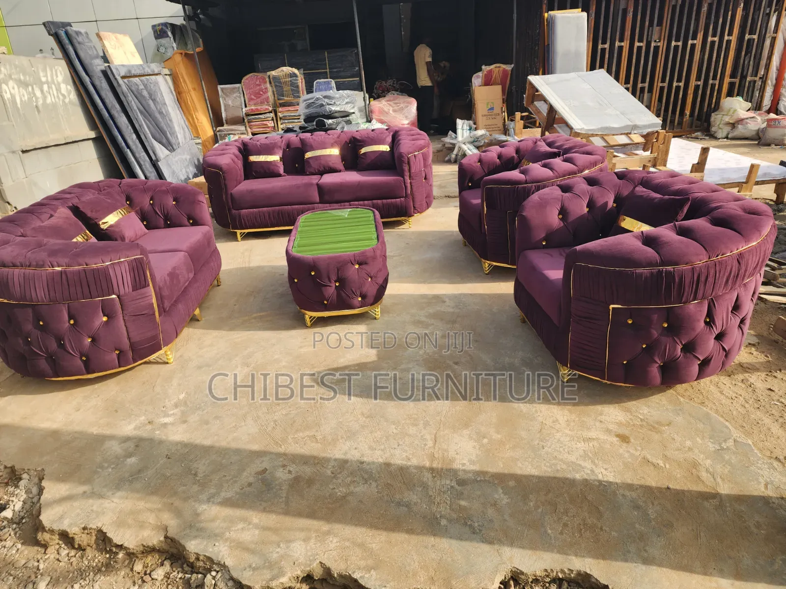 Set of 7 Seaters Upholstery Padded Chairs.