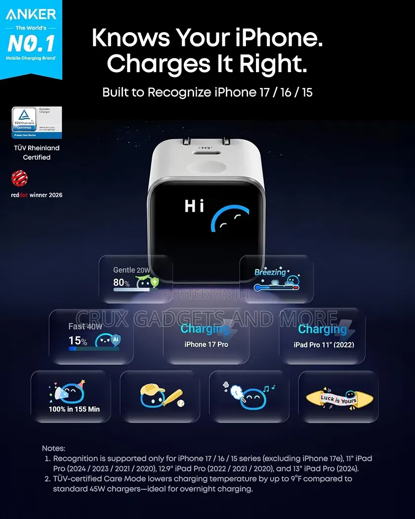 Anker Nano Smart Display Charger, 45W Max Fast Charger USB C