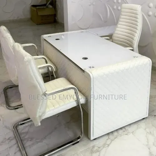1.6 Meter Glass Office Desk + Chairs
