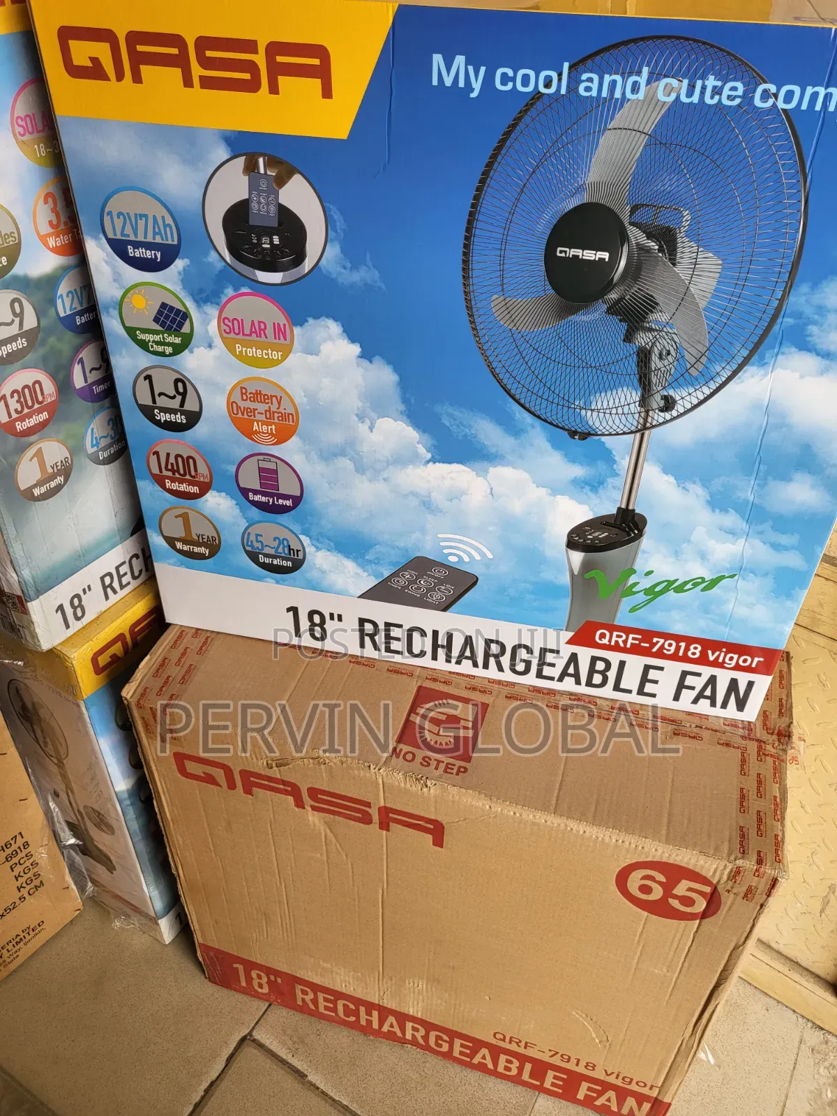 Qasa Rechargeable Fan QRF7918 Virgo