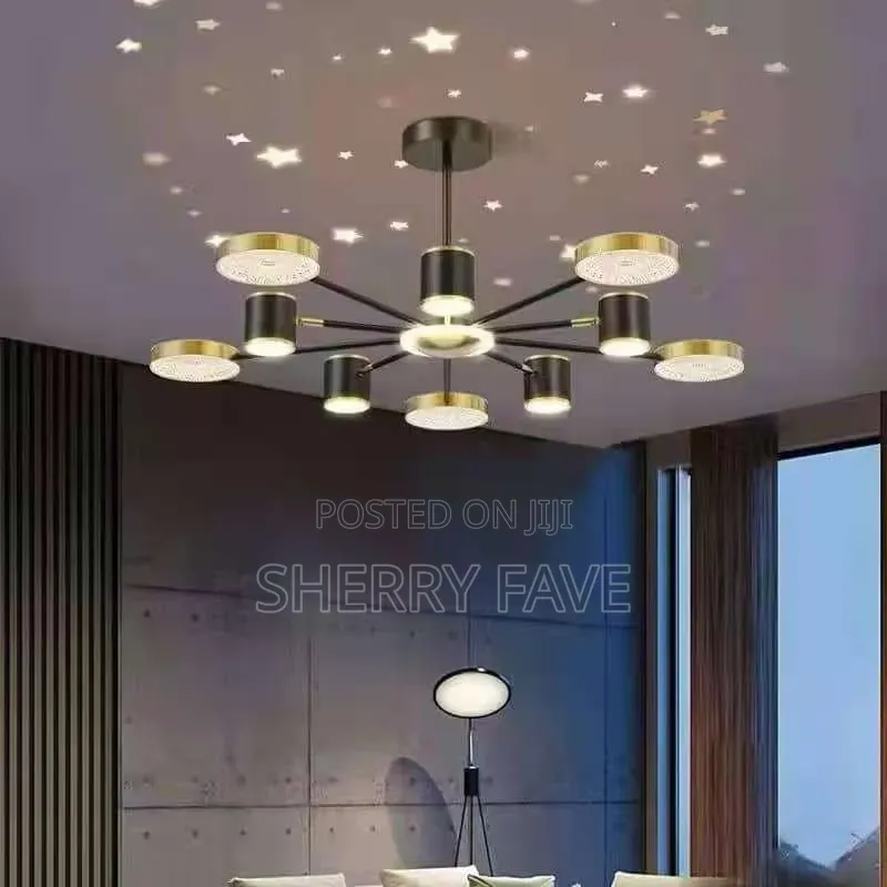 Luxury Modern LED Ring Chandelier Ceiling Light – Black Finish