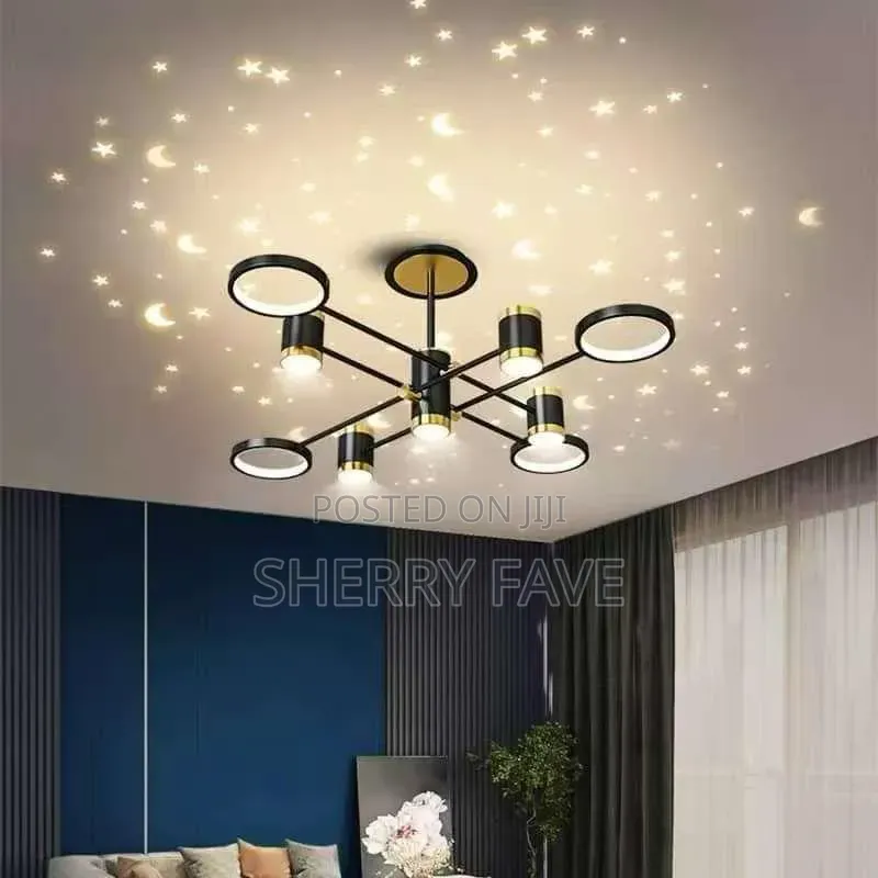 Luxury Modern LED Ring Chandelier Ceiling Light – Black Finish