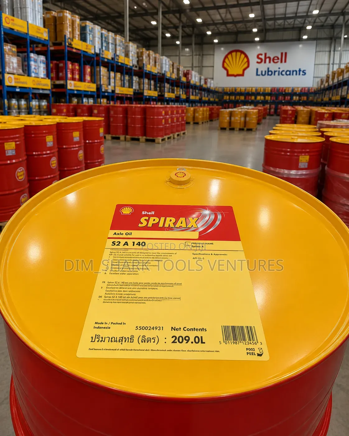 209-Liter Drum of Shell Spirax S2 a 140 Axle Oil