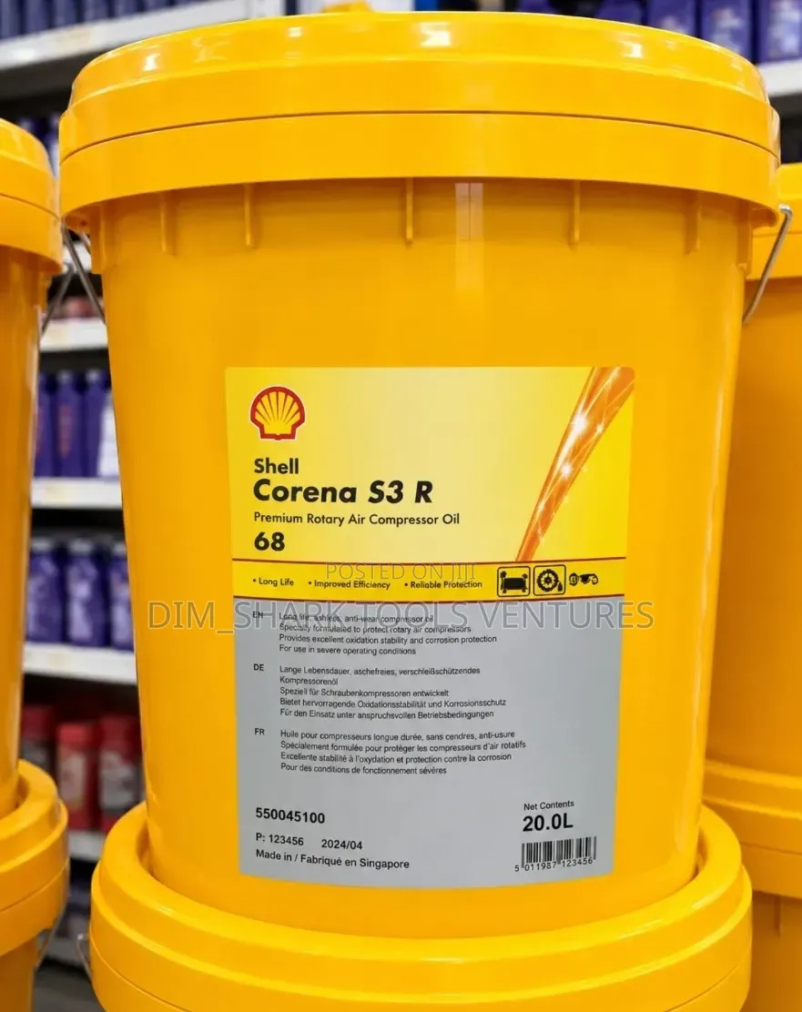 Shell Corena S3 R 68 Is a 20-Litre Premium Rotary Air Compressor Oil
