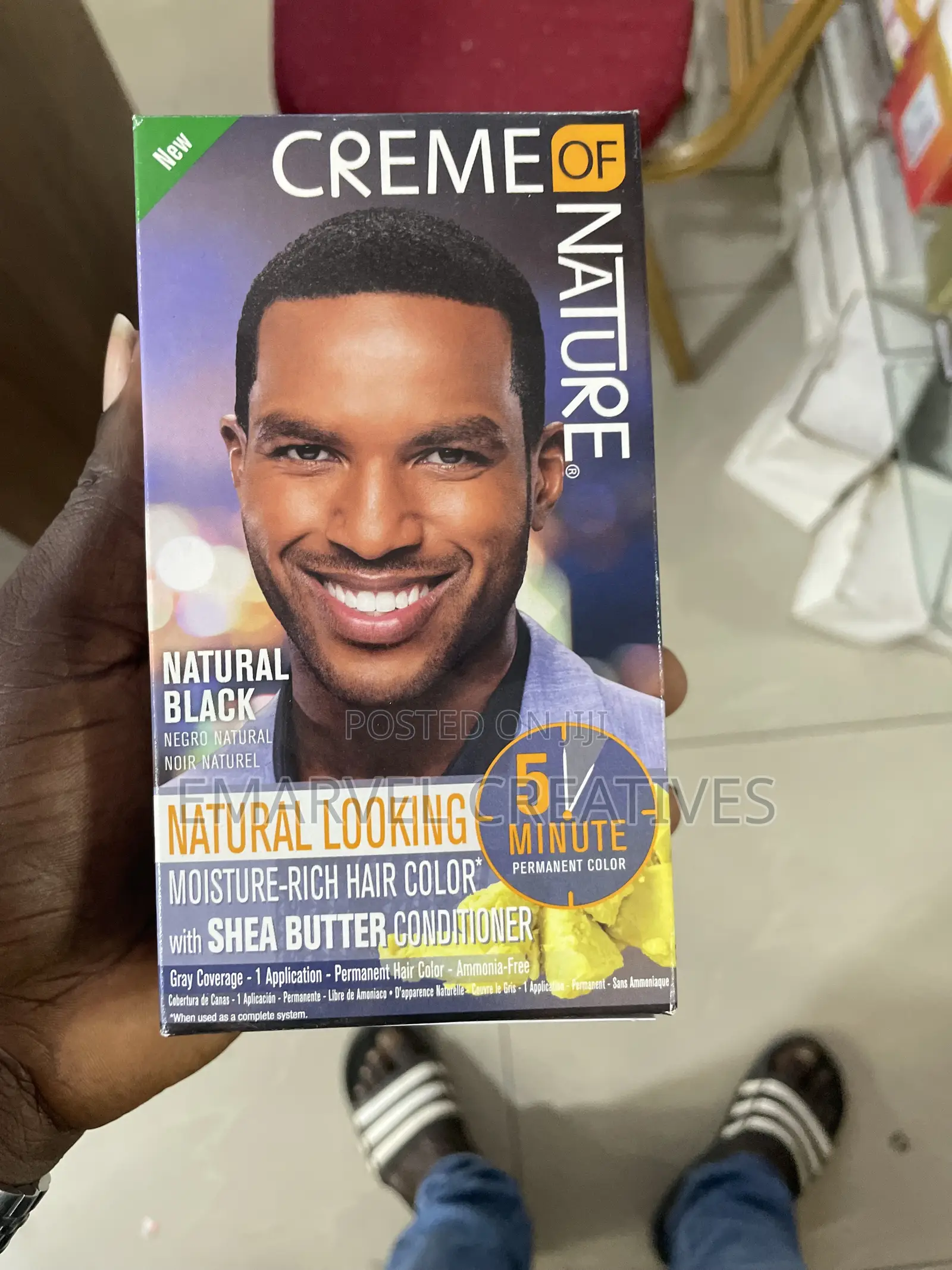 Creme of Nature Men's Liquid Hair Colour Dye - 1 Natural Black