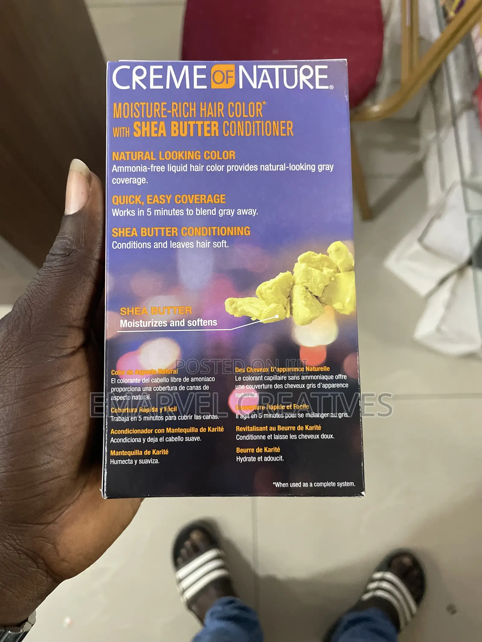 Creme of Nature Men's Liquid Hair Colour Dye - 1 Natural Black