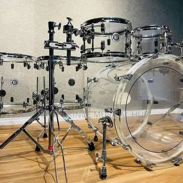 Professional Clear Acrylic 5-Piece Acoustic Drum Kit