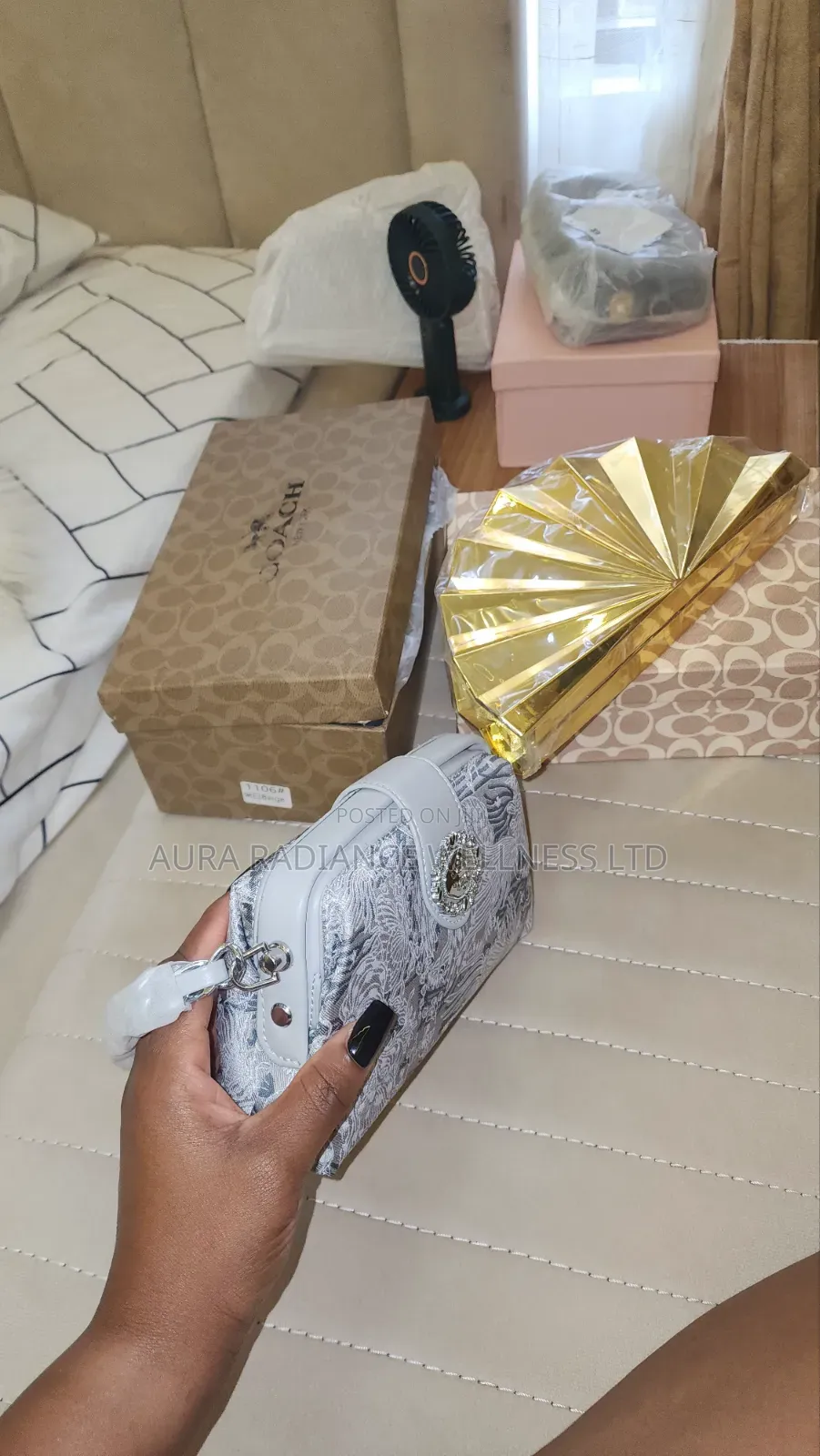 Elegant Grey Lace Embellished Clutch