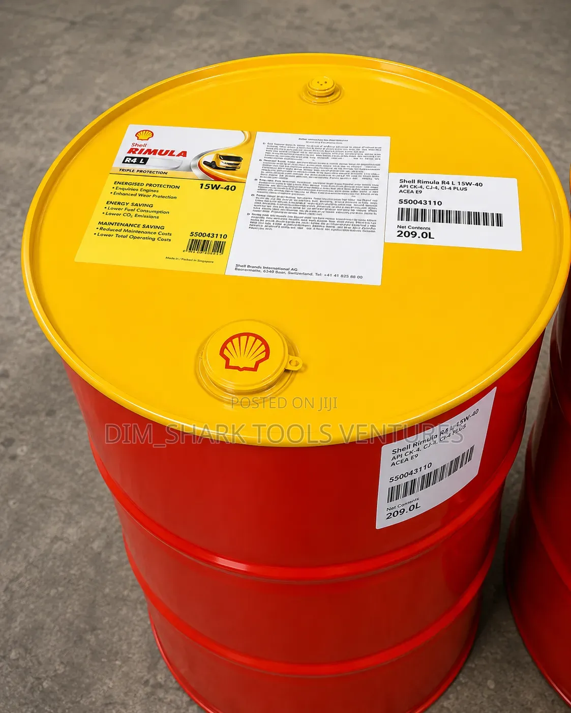 209-Liter Drum Shell Rimula R4 L 15w-40 Heavy-Duty Diesel Engine Oil