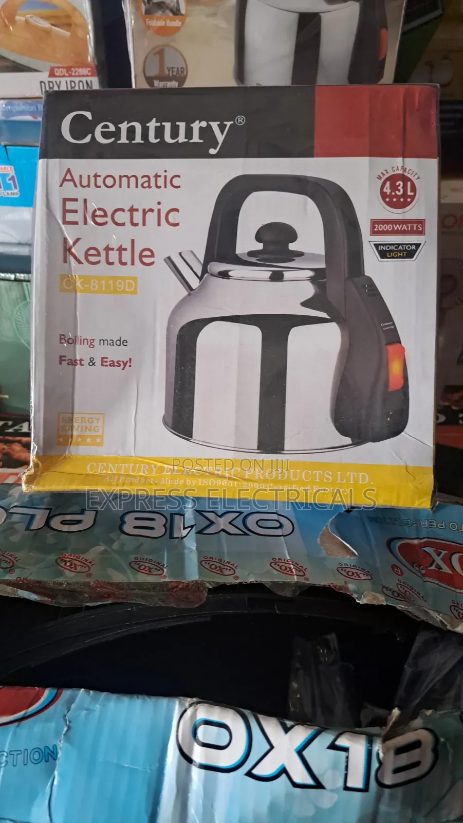 New Century 4.3L Automatic Electric Kettle CK-8119D Stainless Steel