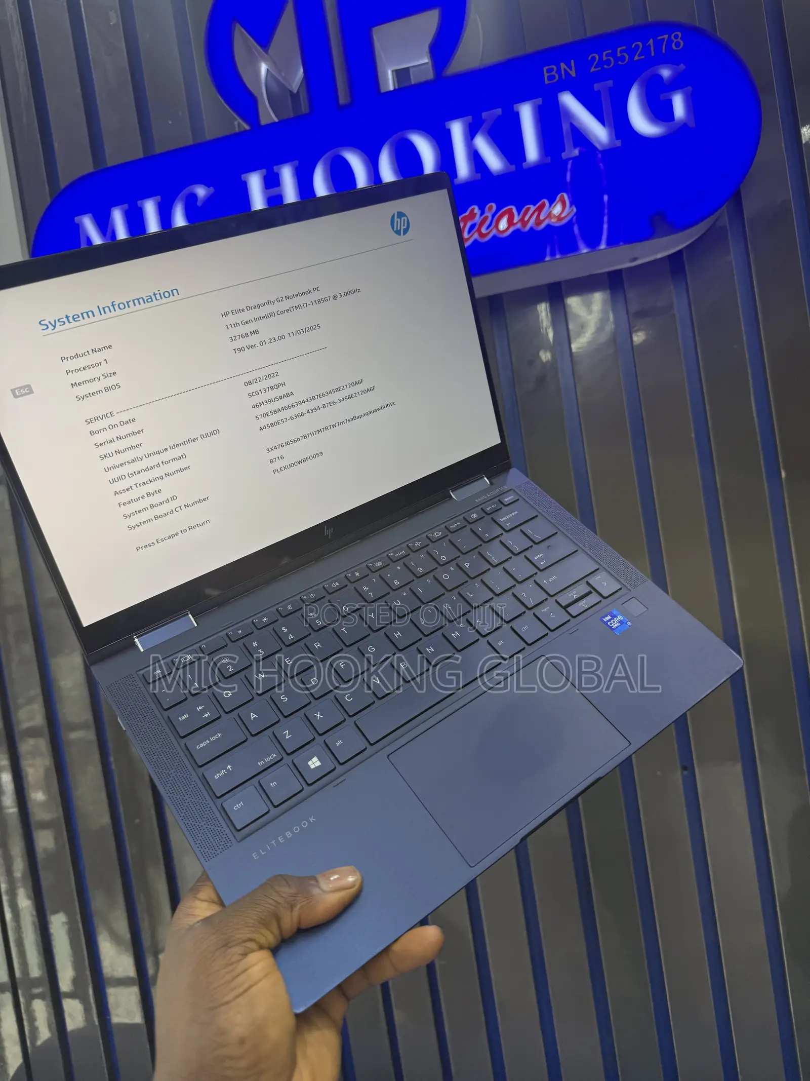 Laptop HP Dragonfly G2 32GB Intel Core i7 SSD 512GB