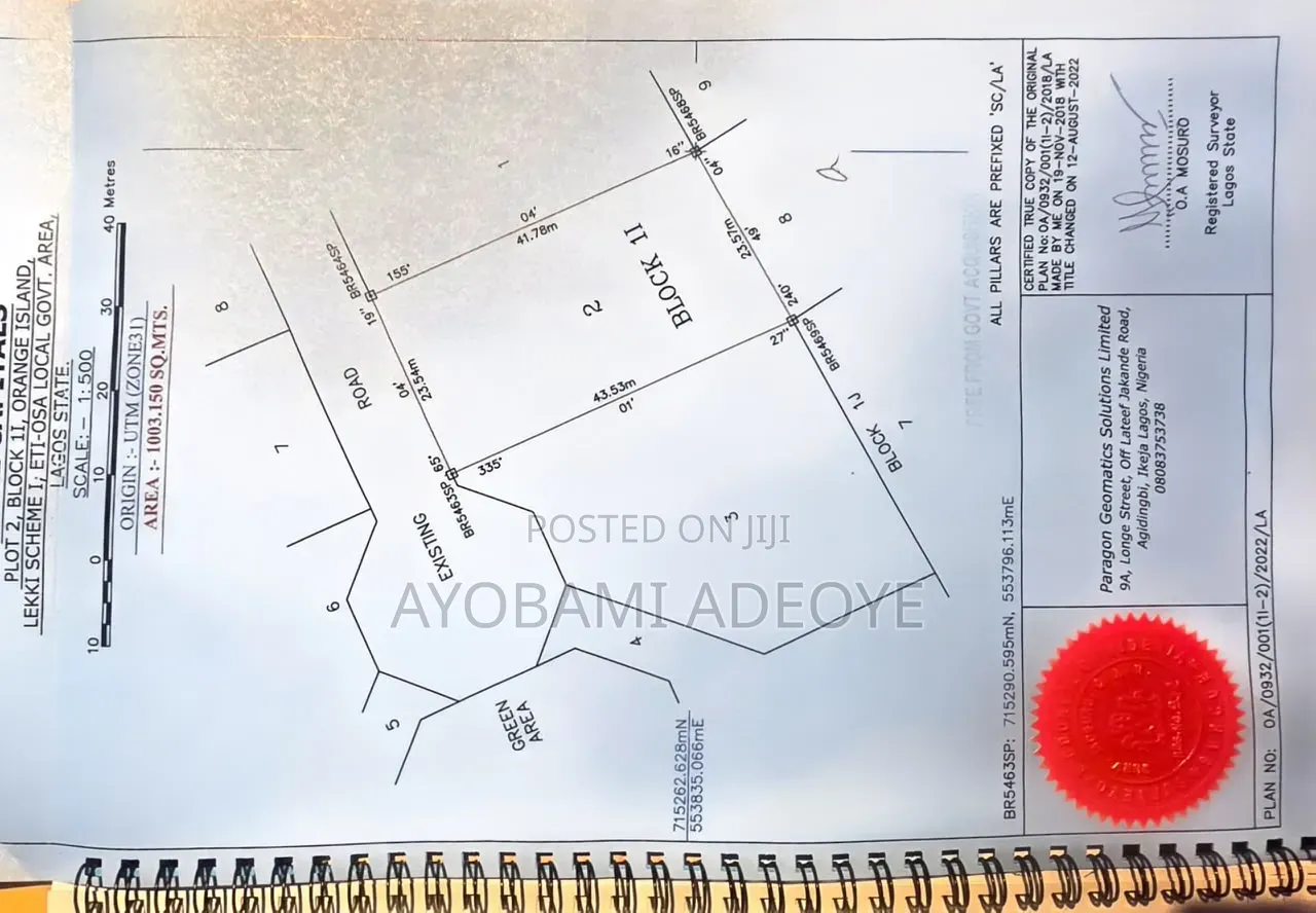 1000sqm of Land at Orange Island Lekki
