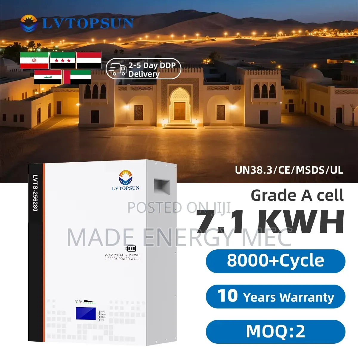 7.16kWh 24V LVTOPSUN LiFePO4 Lithium Battery
