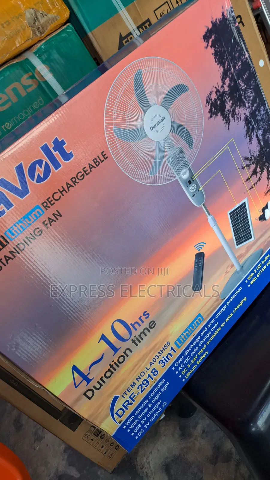 Brand New DuraVolt 18" 3in1 Solar Rechargeable Standing