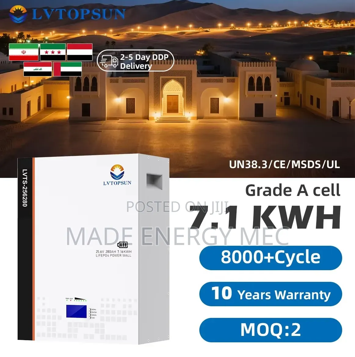 7.16kWh 24V LVTOPSUN LiFePO4 Lithium Battery