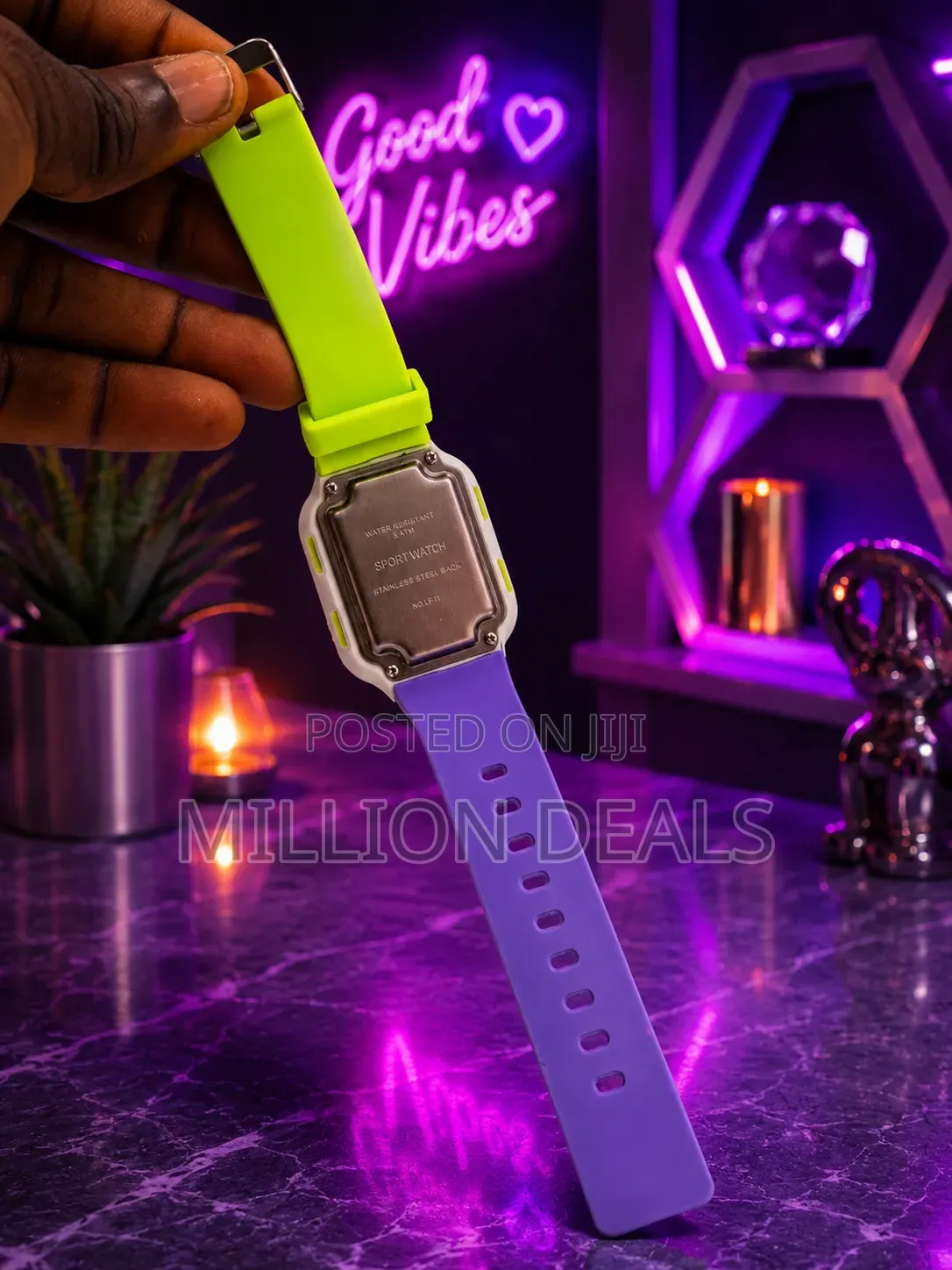 Multiple Color Rubber Strap Men's Sport Wrist Watch