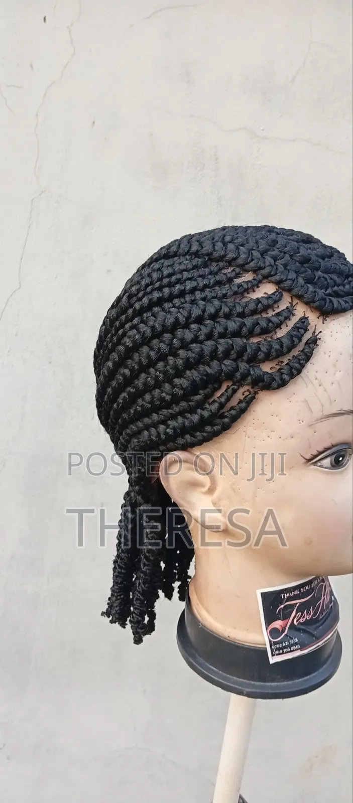 Short Curly and Stylish All Back Braids Wig