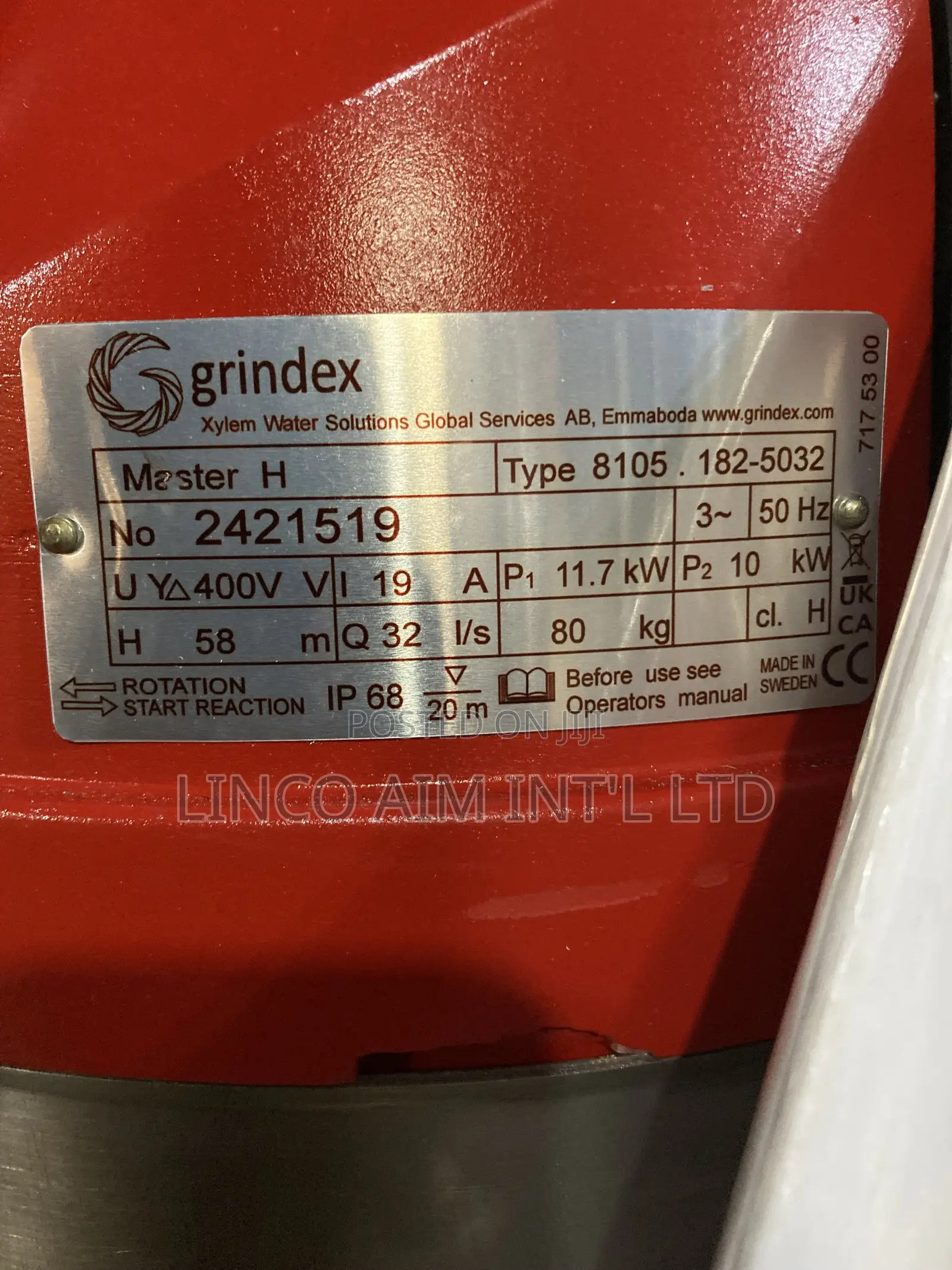 10KW Grindex Dewatering Pump