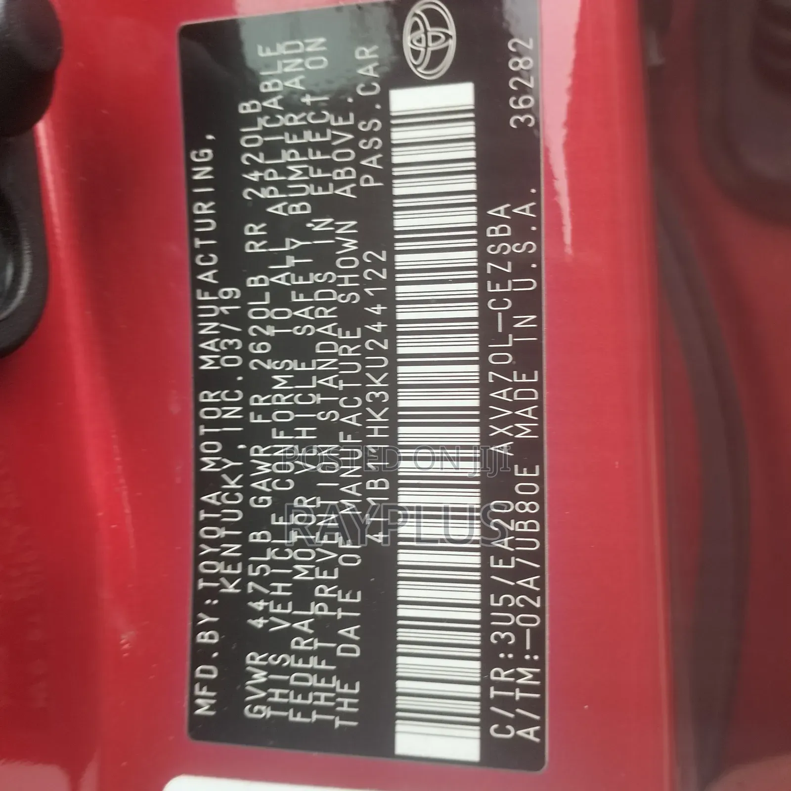 Toyota Camry 2019 Burgundy