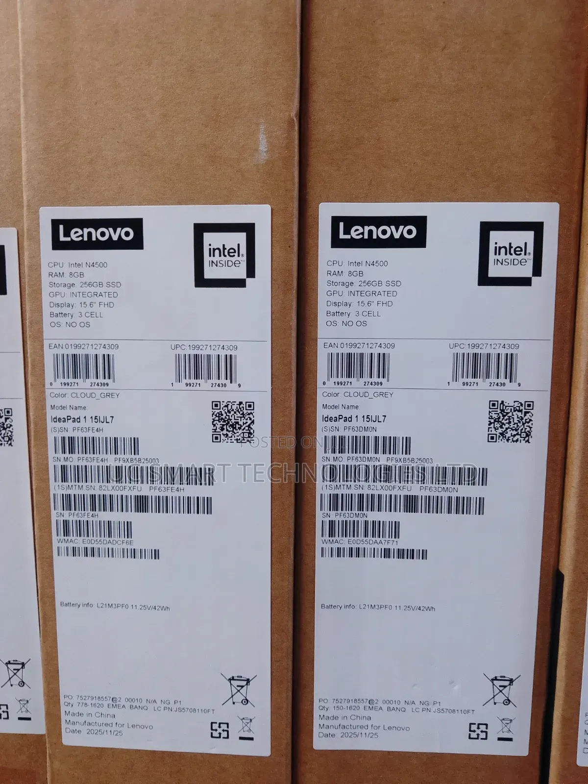 New Laptop Lenovo IdeaPad 1 8GB Intel Celeron SSD 256GB