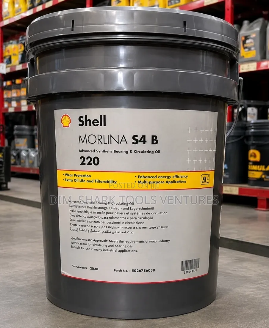 20l Shell Morlina S4 B 220 Advanced Synthetic Bearing/Circulating Oil