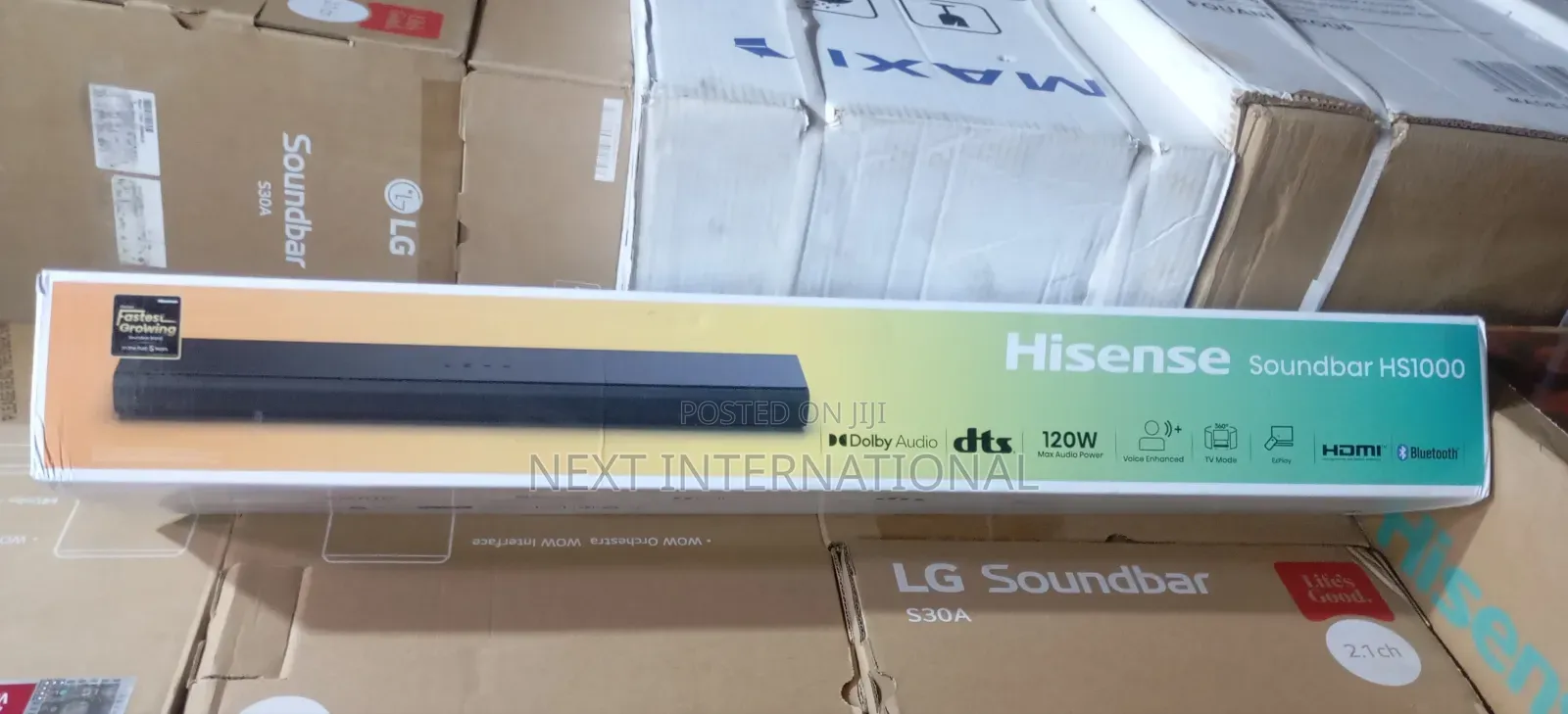 Hisense Single All in One Soundbar 120watt, (HS1000s) Powerful Sounds