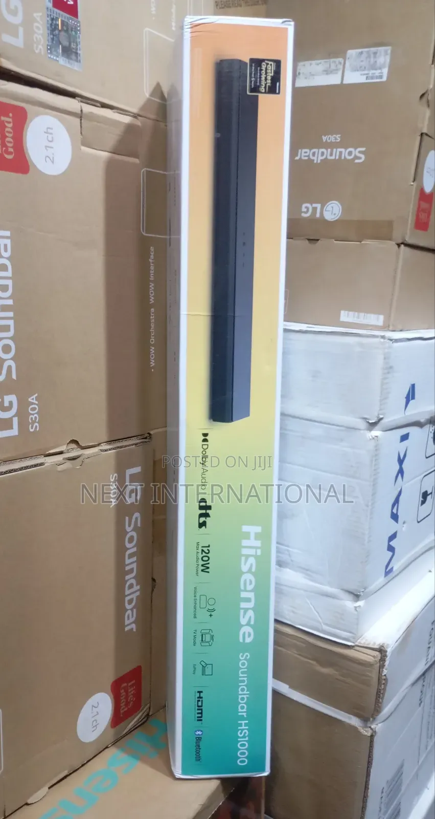 Hisense Single All in One Soundbar 120watt, (HS1000s) Powerful Sounds