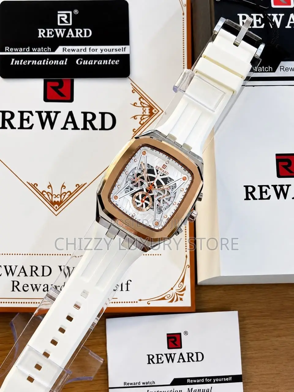 Reward Quality Men Genuine Rubber Watch