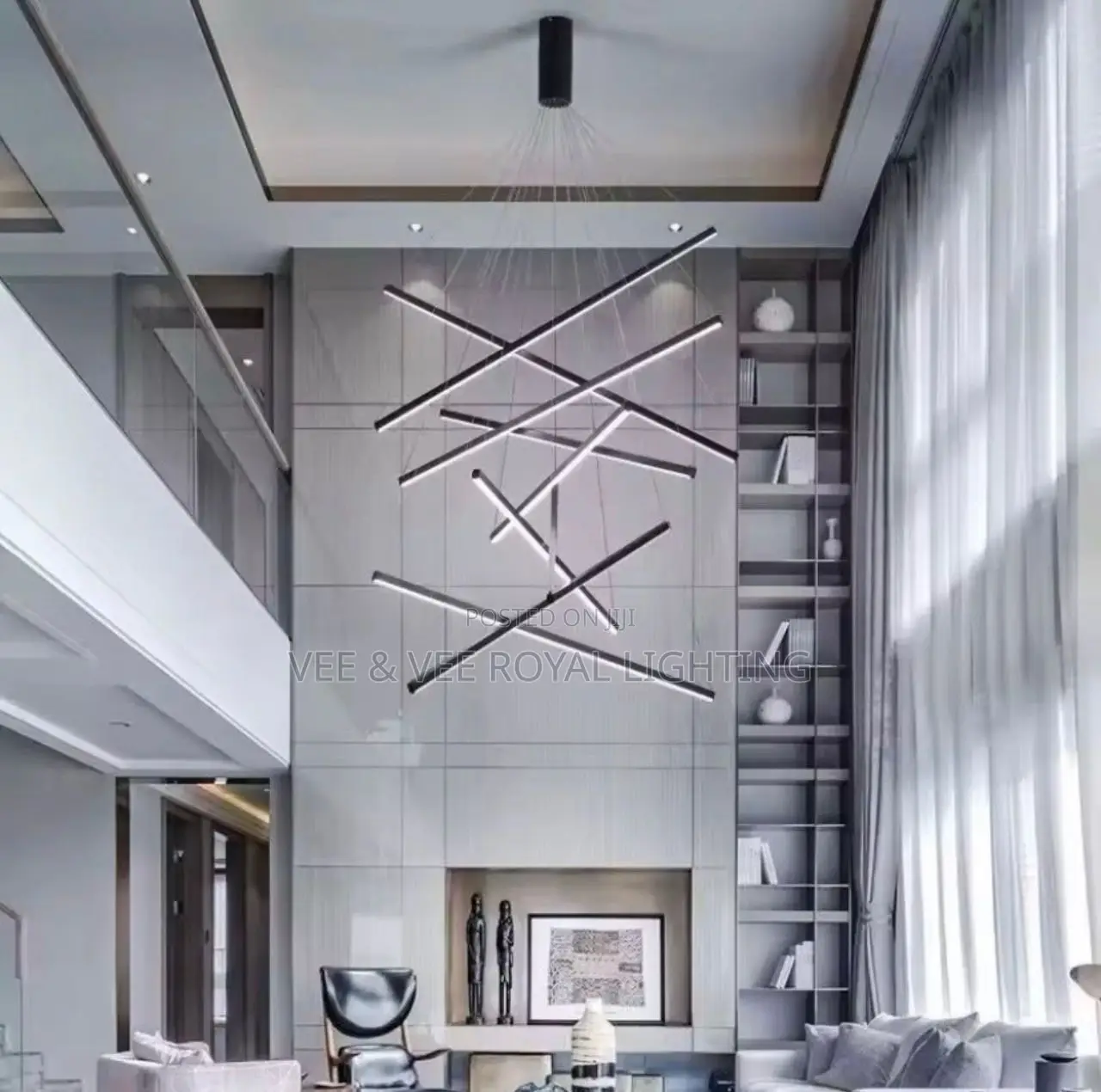 Nordic Minimalist Void Led Chandelier– For Staircase, Hotels Offices
