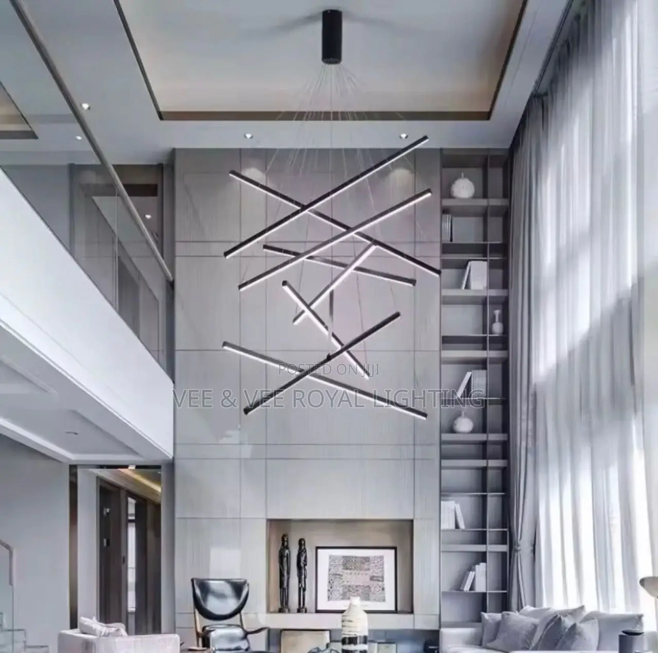 Nordic Minimalist Void Led Chandelier– For Staircase, Hotels Offices