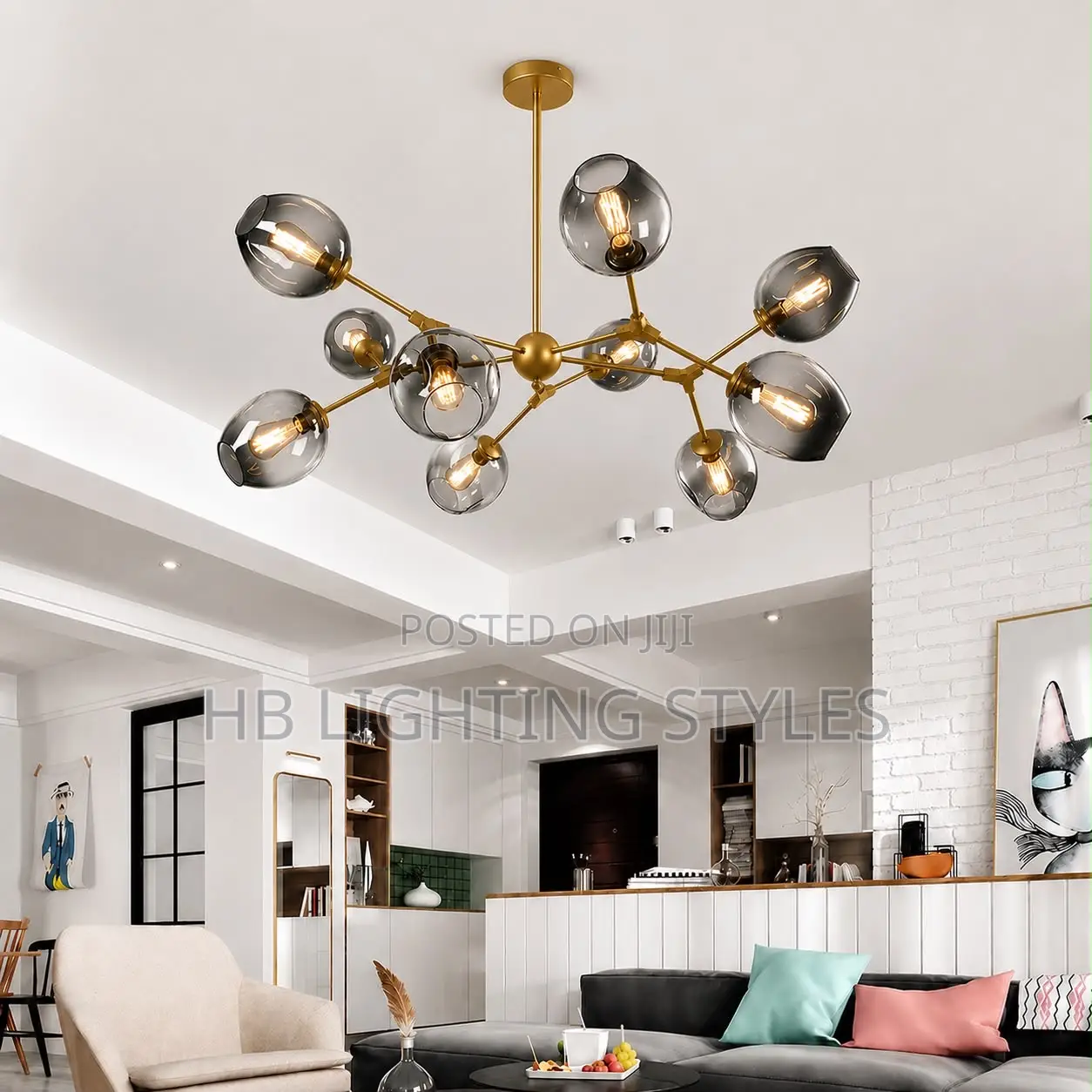 Black or Gold Retro Modern Ceiling Lights