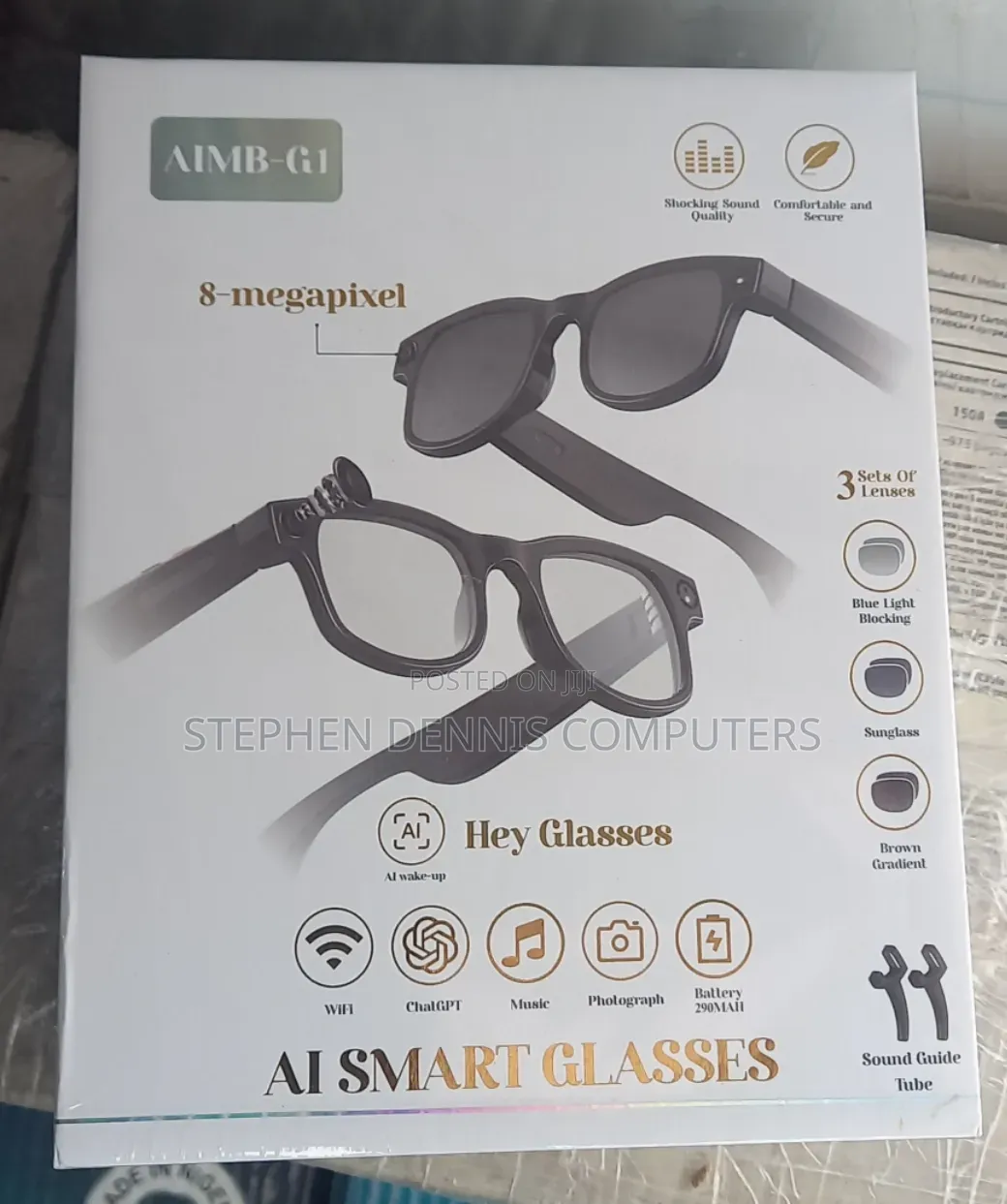 Al Smart Glasses With 1080p Camera Wifi- Chat GPT- Music- Camera
