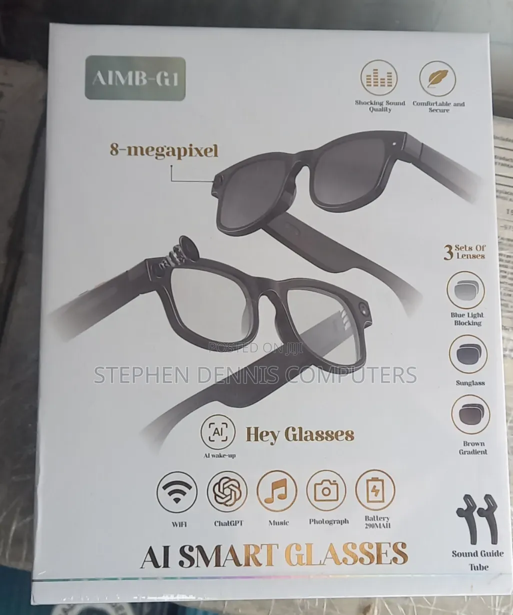 Al Smart Glasses With 1080p Camera Wifi- Chat GPT- Music- Camera