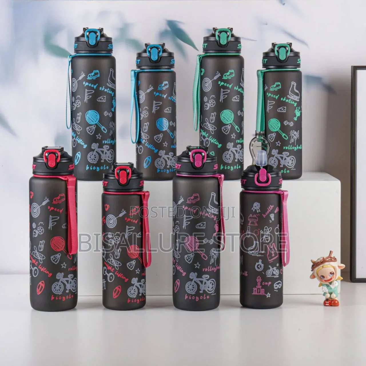 Sports Black 750ml Water Bottle