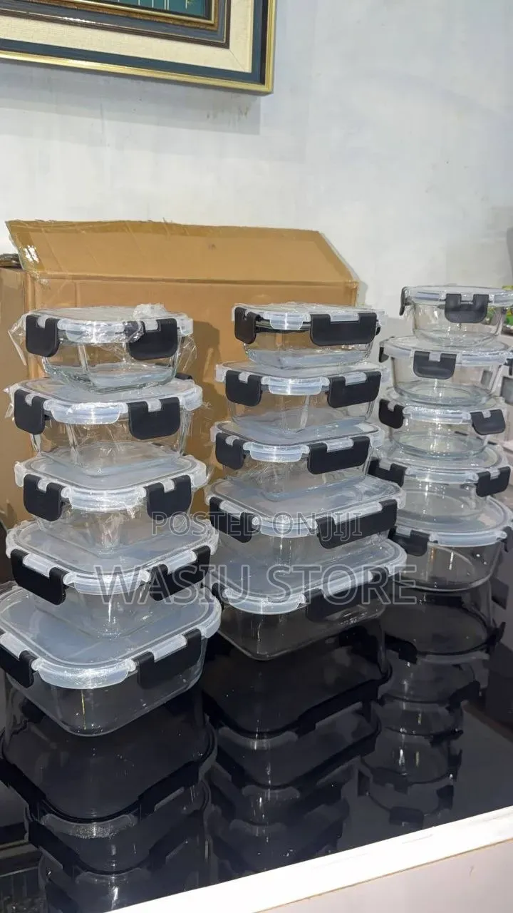 12-Piece Set of Borosilicate Glass Meal Prep Containers