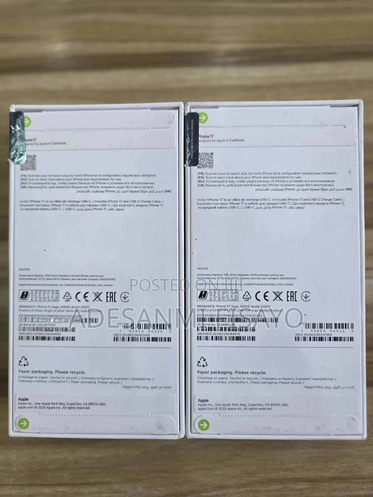 New Apple iPhone 17 256 GB Green