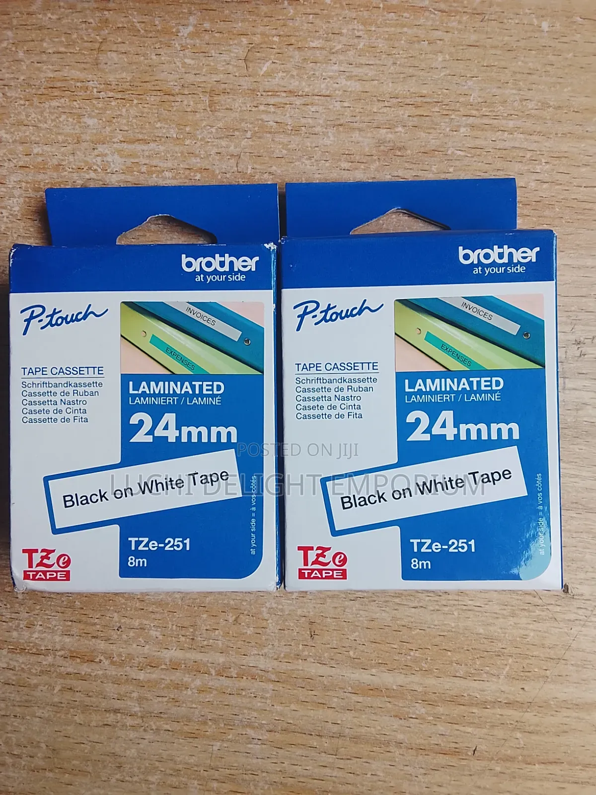 Brother P-Touch 24mm Label Tape – Black on White