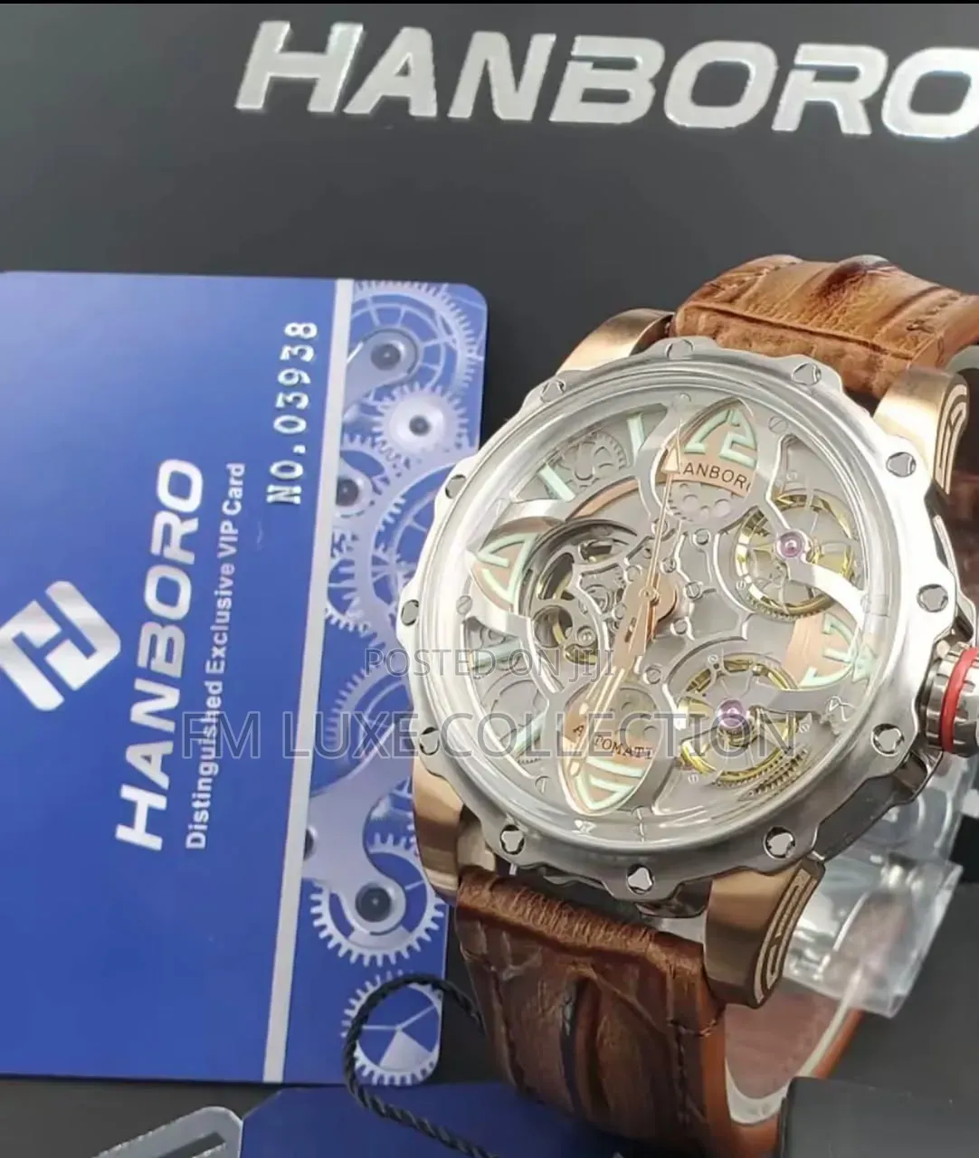 Hanboro Automatic Leather Wristwatch
