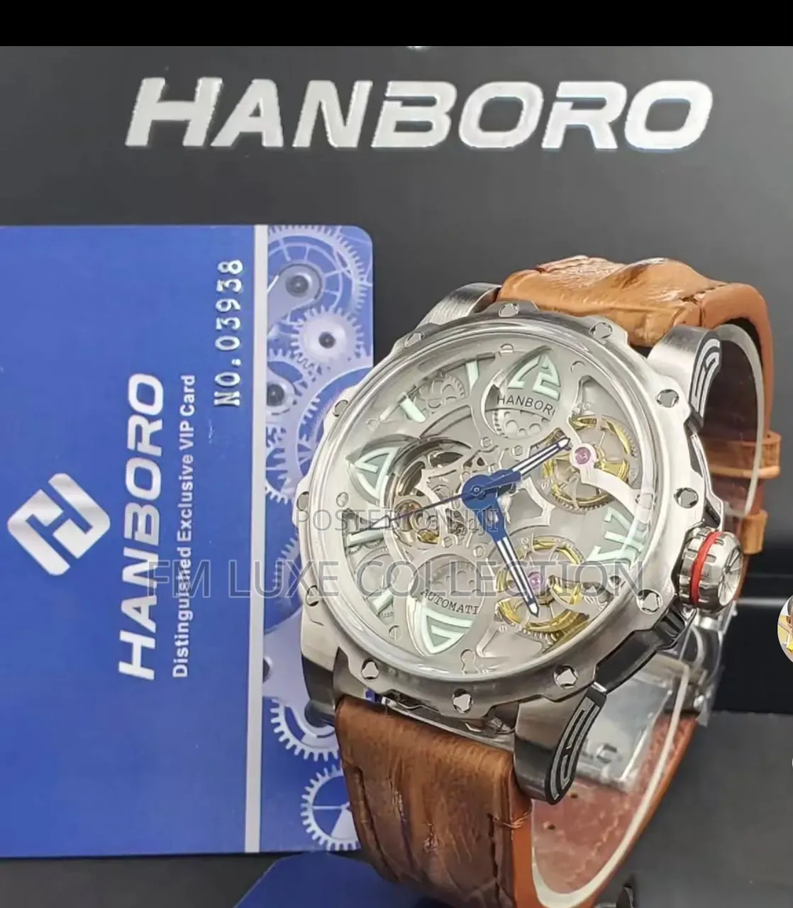 Hanboro Automatic Leather Wristwatch