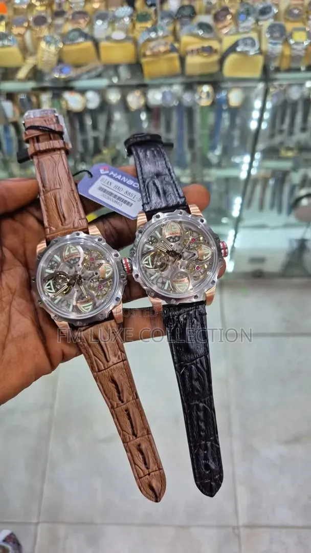 Hanboro Automatic Leather Wristwatch